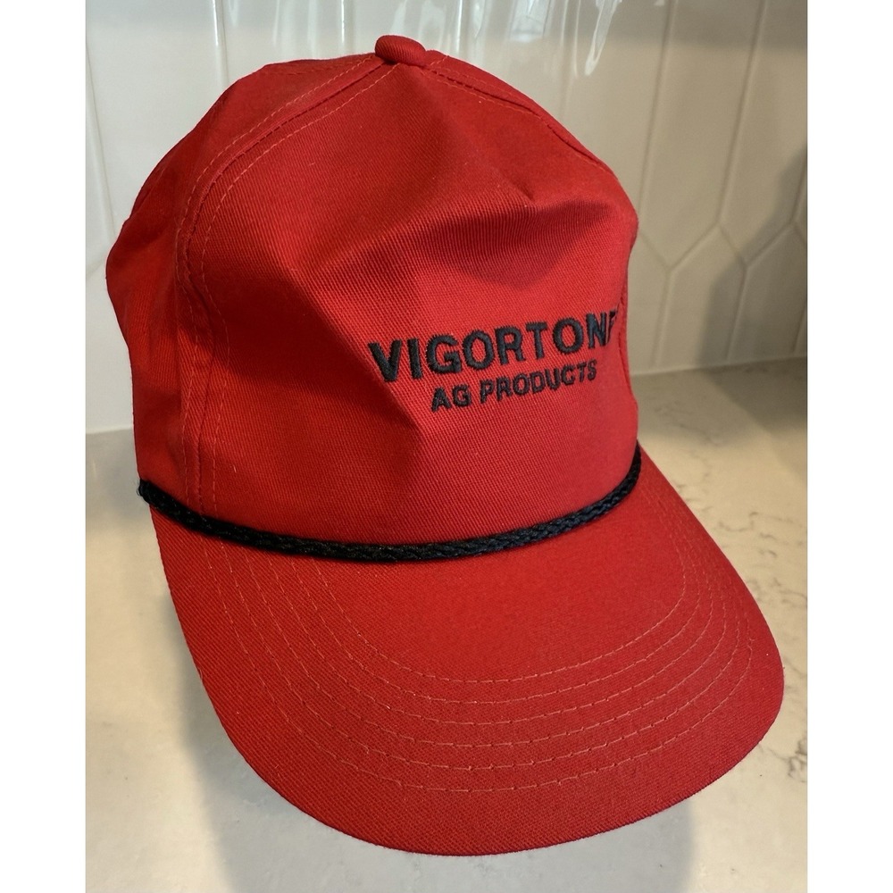 Vintage Vigortone AG Products Farm Rope Hat Snapback Cap Made In USA K Products - Picture 2 of 7